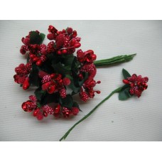 Сложные тычинки с металич.розочкой (добавки)  красный. 